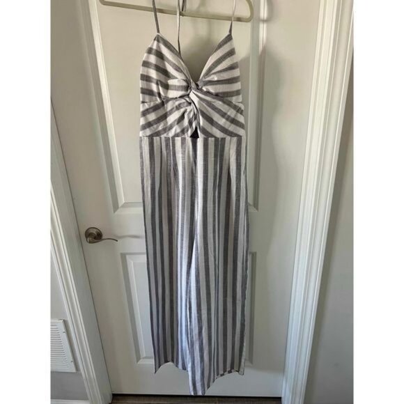 Pants - Gray and white white white jumpsuit size XL / New